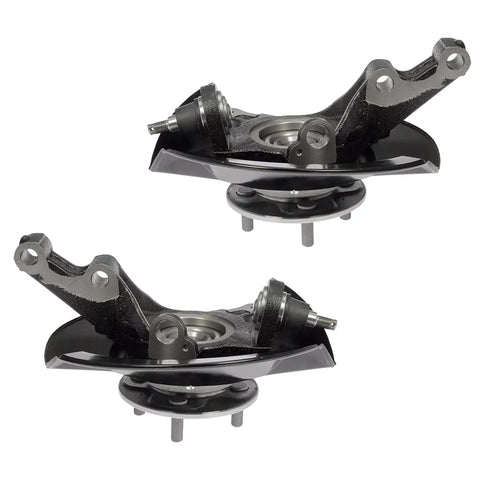 Front Steering Knuckles And Wheel Bearing Hubs Assembly For 2003 2004 2005 Honda Civic 1.7L Replacement Kit Two Piece Durable Cast OEM Style