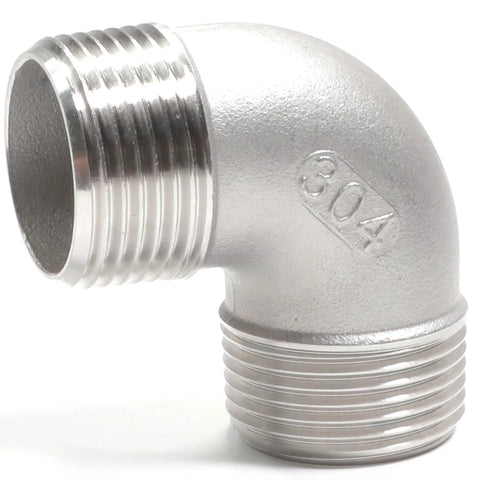 AGUTEA 1/2 in 304 stainless steel 90-degree street elbow with male NPT threads on both ends