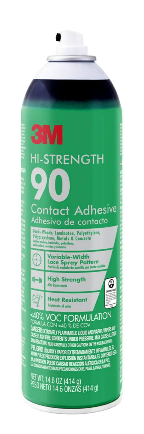 Hi-Strength Spray Adhesive 90, Low VOC 14.6 oz can, CARB compliant, green label with spray nozzle