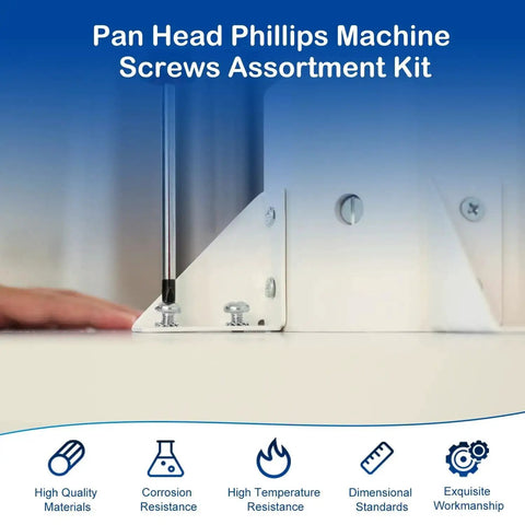 Installation of pan head Phillips machine screws from 390 Pcs M4 Phillips Pan Head Machine Screws With Nuts And Washers 304 Stainless Steel Fully Threaded Set In Sizes 5mm To 20mm Assortment Kit For DIY Fixes And Quick Projects.