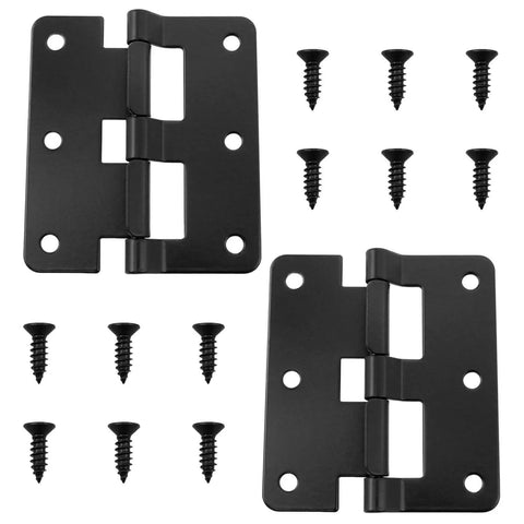 3.03 X 2.64 Inch black lift off hinge for flight cases with screws, detachable split hinge hardware, rust-resistant metal, 2 pack