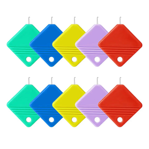 10 Pack Automatic Needle Threaders For Sewing Machines Self Threading Tool For Embroidery Floss Hand Sewing And Cross Stitch Plastic Threader That Fits All Needle Sizes In A Color Set Of Red Yellow Blue Green And Gray Must Have For Every Sewing Hobbyist