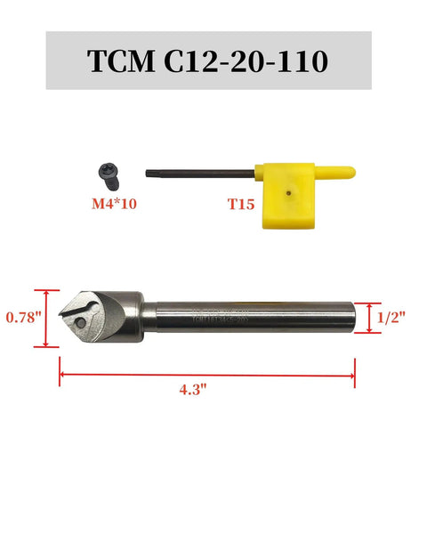 Versatile One Half Inch Shank Chamfering Tool Bit With Turning Tool Holder And Boring Bar Includes Ten TCMT 32 51 Replacement Carbide Inserts For Steel LAHDYFHOE