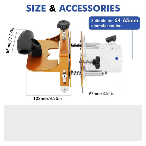 2 In 1 Invisible Fastener Slotting Bracket Mortise And Tenon Jig For Router Multifunction Woodworking Slotting Tool with size dimensions