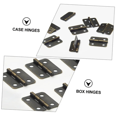Heavy Duty Spring Hinges Kit 500 Pieces For Boxes And Cabinets With Screws Miniature Iron Hinges, top view display