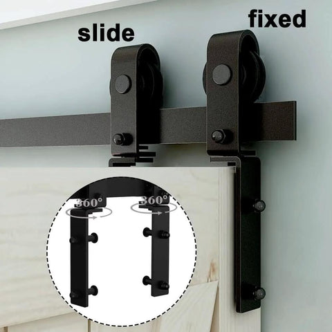 4ft Bi Folding Sliding Barn Door Hardware Kit For Two Doors Built Tough With Smooth Quiet Operation and Easy Install