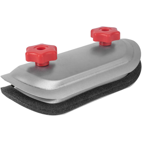 Vent Systems 4-inch duct access door with two red knobs, galvanized steel cover and black foam gasket