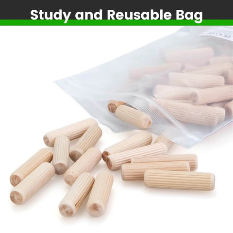 50 Piece Hardwood Dowel Pins 1/2 Inch By 2 Inch Kiln Dried Schima Superba Fluted And Beveled For Easy Insertion No Wobble Precision Fit