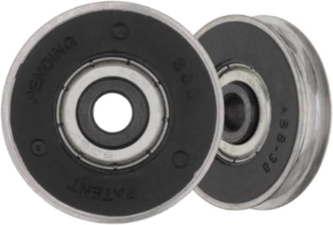 Smooth Glide Sliding Glass Door Roller Kit DR-135 Pack Of 2 for Patio and Pocket Doors, black and metal rollers side view