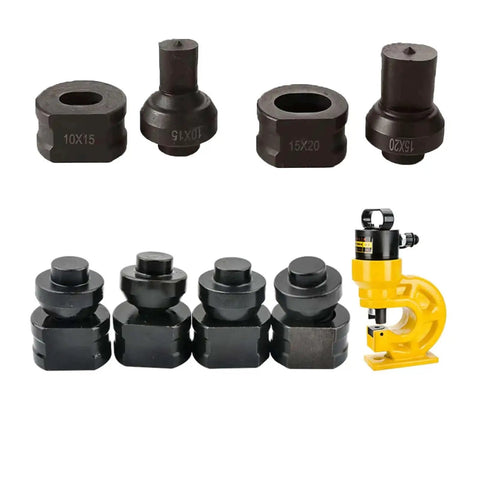 Set of oval hydraulic punching and notching dies for trimming and metalworking, 8x12mm chrome alloy, compatible with CH-60L machines