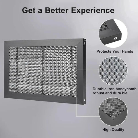 Honeycomb Working Table For Laser Engravers 11.8x7.8x0.8in Iron Surface With Fast Heat Dissipation And Desktop Protection Open Honeycomb Vent Design