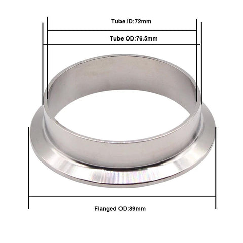 DERNORD stainless steel 304 sanitary long weld clamp ferrule for Tri-Clamp, 3" tube OD