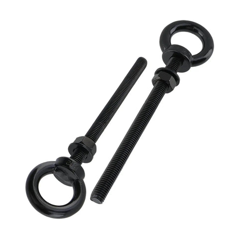 Beefy 4 Pack M12 Stainless Steel Eye Bolts 150mm Long With Washers And Hex Nuts Black Heavy Duty Shoulder Lifting Ring Eyebolts