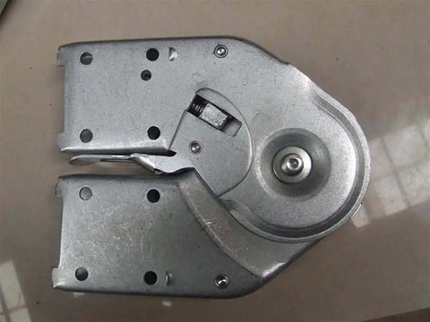 Close-up of Multifunctional Folding Ladder Hinge Set 2 Pack For Home Cabinets And Furniture, durable steel hinge component.
