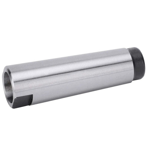 Silver steel MT3 to MT2 taper drill sleeve arbor adapter, hollow cylindrical tool for CNC lathe/mill fixtures.