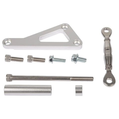 Adjustable Billet Alternator Bracket Kit For Chevy Small Block V8 With Long Water Pump Polished Aluminum components layout