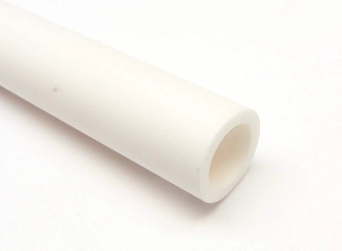 White ceramic protection tube sheath for K-type thermocouple, 8-inch long, side view.