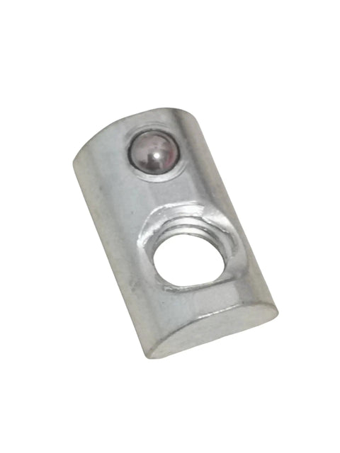 1/4-20 Steel T-Nut With Ball Spring For Aluminum Extrusion Rails, Fits 1010 Series And 1.0 Inch Base Profiles, close-up
