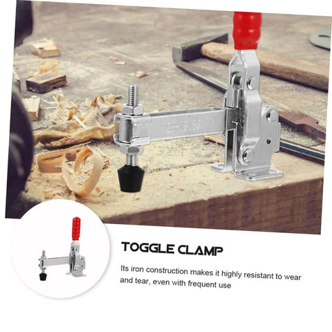 2 Piece Welding Toggle Clamps Set Heavy Duty Fixed Iron Hold Down Clamps for Woodworking Jigs and Fixtures Use