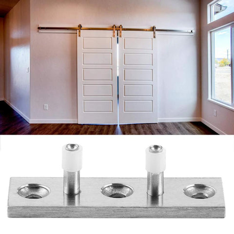 Stainless Steel Floor Guide Roller for Sliding Barn Doors, heavy duty hardware with double wheel design, durable 304 stainless, 2.6x0.8 inch