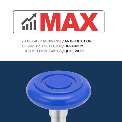 Close-up of the top view of a blue nylon roller from 10 Pcs 2 Inch Nylon Garage Door Rollers With 4 Inch Stem, Max Quiet, Heavy Duty And Waterproof