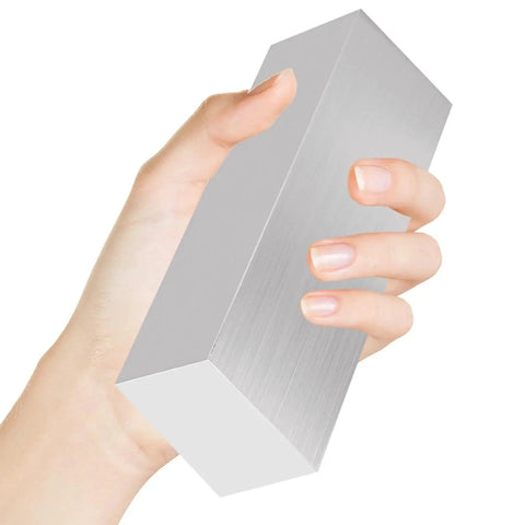 Hand holding 2 x 4 x 8 Inch Aluminum Flat Bar Stock 6061 Aluminum Block For Milling Lathe Work Machining And Welding Durability Corrosion Resistant