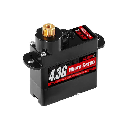 Front view of 4.3G Micro Servo Motor With Metal Gear for RC cars, planes, helicopters, Arduino projects, and robotics, pack of 4 sets.