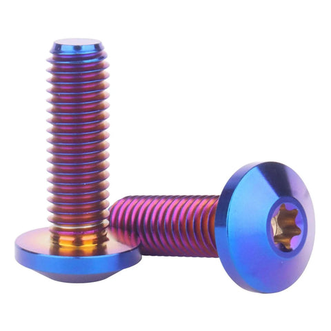 4 Piece Titanium Bolts M8x15mm M8x20mm M8x25mm M8x30mm Set With Torx T30 Head Grade 5 Fully Threaded Burnt Blue Finish