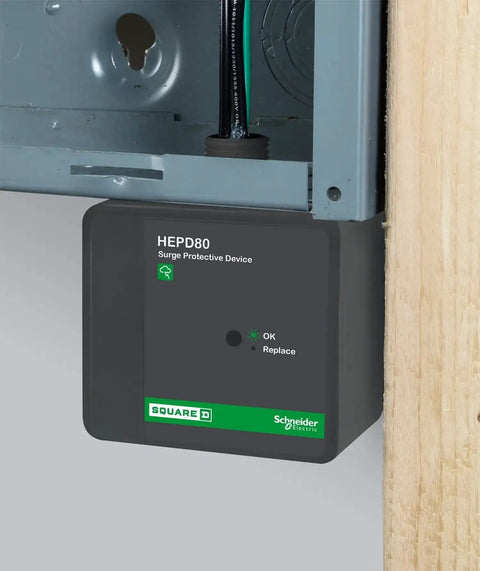 Go-To Universal Whole Home Surge Protector For 120/240V Panels, 1-Phase 3-Wire, 80kA Surge Suppressor installed in panel