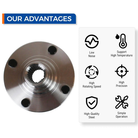 Front Wheel Hub And Bearing Assembly For Ford Focus 2000 To 2011 4 Lug Pattern Direct Replacement Easy Install OEM Grade