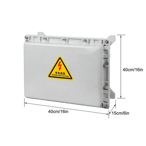Rugged Waterproof Explosion Proof Outdoor Junction Box Built From Thick Cast Aluminum For Industrial Use IP66 Rated Heavy Duty Electrical Enclosure That Prevents Spark Leakage And Keeps Your Gear Safe In Harsh Environments with dimensions 40x15cm.