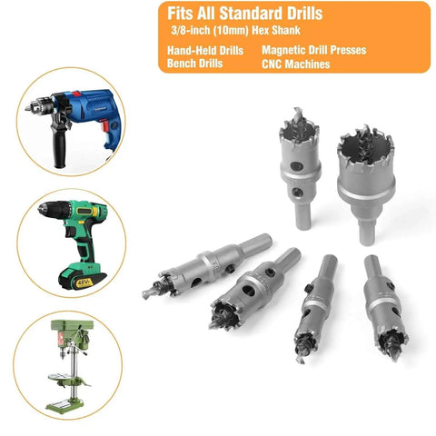 2 Inch Tungsten Carbide Tipped Hole Saw Kit With Spring Loaded Pilot Bit for Stainless Steel Hard Metal Iron Wood and Plastic