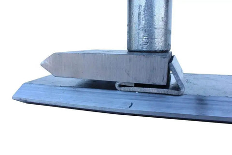 Close-up of Hemming Dies Kit for 12 and 20 Ton Finger Brakes, 32 pieces forming an 8 inch die, unassembled and unwelded, made in the USA