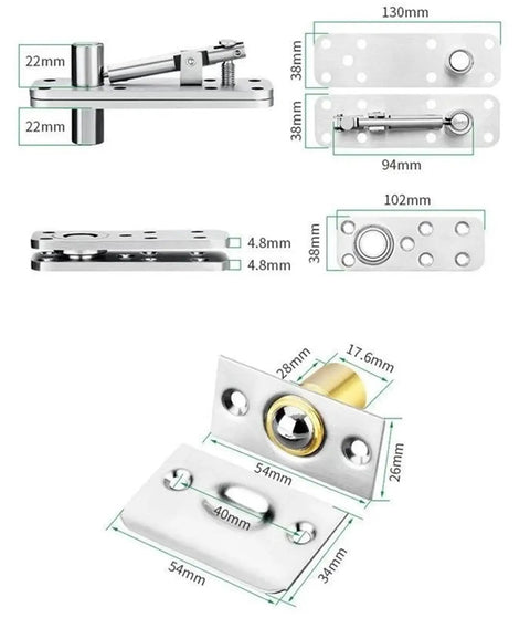 Concealed Stainless Steel Door Hinge Set With Rotating Axis For Wood Doors Black Hidden Up And Down Adjustable Hinge For Bedroom