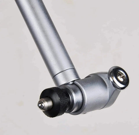Close-up of Premium Dial Bore Gage With Six Inch Measuring Range For Pro Grade Accurate Hole Diameter Checks And Geometry Verification, Dial Indicator Of 0.0005 Inch, Two Point Contact, Carbide Tip, 9.5 Inch Depth, Fowler 52 646 300 0 showing carbide tip and arm attachment