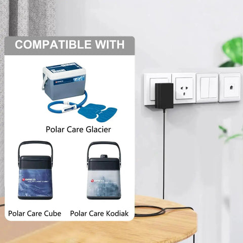 6V AC Power Adapter For Polar Care Cube 10701 Kodiak 10601 And Glacier 10901 Cold Therapy Systems Replacement Power Supply Cord D0660 Hon Kwang Plug In Class 2 Transformer shown plugged into wall