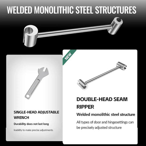 Door Hinge Repair Kit 14 to 25mm Alignment and Adjustment Tool for Sagging, Sticking, and Misaligned Doors High Precision Adjustable Wrench and Spanner for Gap Correction Maintenance Durable Pro Hand Tool 14 to 18mm with welded monolithic steel structure.
