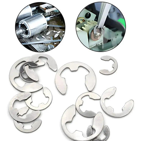304 Stainless Steel E Clip Retaining Ring Set, 200 Pcs All In One Kit M1.5 To M10 External Rings For Washers Bearings Gears Pulleys And Axles