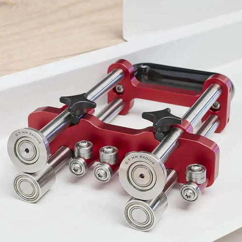 Pro Grade 2 Station Metal Bender For Bends Up To 150 Mm, Adjustable Roller Spacing.5 To 1 Mm, shown on a workbench
