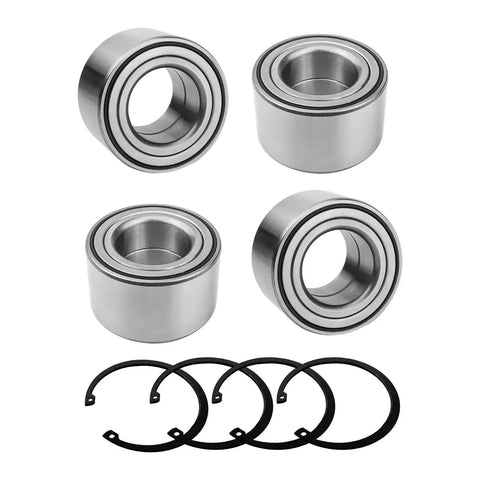 Beefed Up Front And Rear Wheel Bearing Set For Arctic Cat ATVs with 4 Bearings and 4 Circlips visible