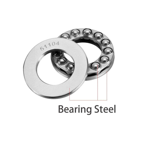 Close-up of 4-pack thrust ball bearings, 20x35x10 mm, bearing steel, single row