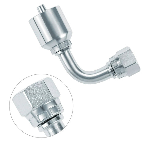 QWORK hydraulic fitting, 1/4 in JIC 37-degree elbow, metal, 90-degree angle