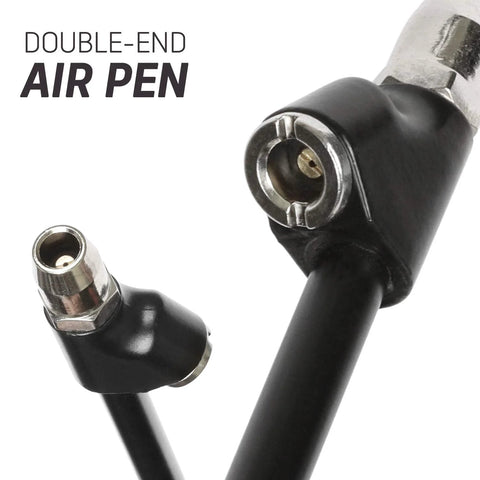 WYNNsky dual-head air pressure gauge hose with extended tube on black tubing and metal fittings
