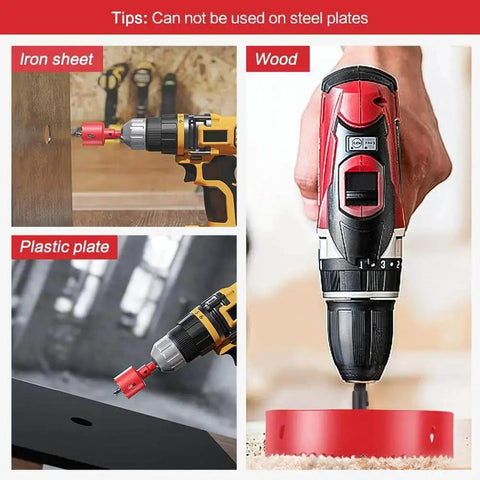 4 Inch Bi Metal Hole Saw Kit With M42 HSS Teeth And Triangular Shank Spring Loaded Cutter drilling wood, plastic, and iron sheet