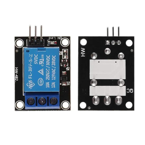 One Channel Relay Shield Module For Microcontrollers 5V 3Pc Pack With LED Indicator Light showing front and back views.