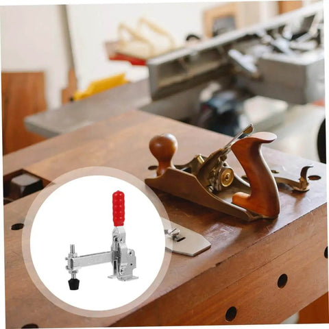 2 Pack Welding Toggle Clamps With Rubber Tips Hold Down Clamps Quick Release Iron Welding Tool on woodworking bench