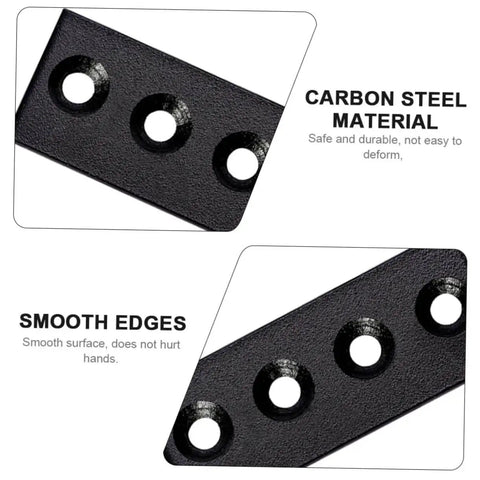 Close-up of Barn Door Track Mending Plates Set For Easy Fixes Flat Plate Track Connector Brackets with carbon steel material.