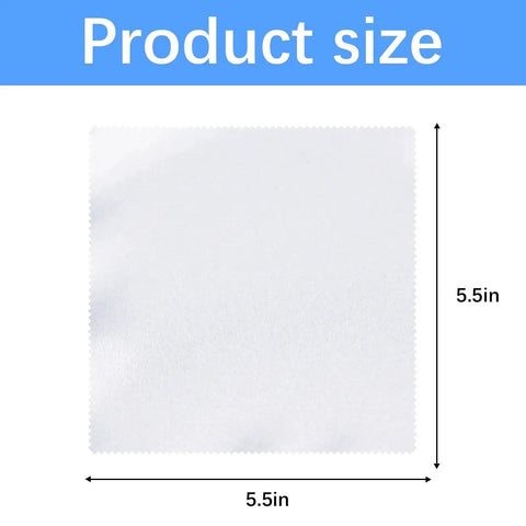 80 Pack Microfiber Cleaning Cloths For Glasses And Lenses 5.5 By 5.5 Inches showing product size dimensions
