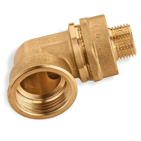 Brass Pipe Fittings Adapter Half Inch Male To One Inch Female Threaded Nipple, corrosion resistant, side view of durable plumbing connector.
