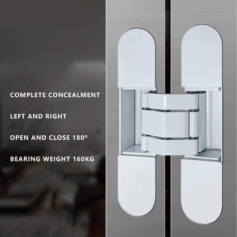 Concealed Hidden Door Hinge For Furniture And Folding Doors With Screws, 3D Adjustable Invisible Hinge For Wooden Doors, Outside Opening